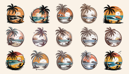 Summer Beach Vibes t-shirt design bundle