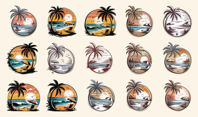 Summer Beach Vibes t-shirt design bundle