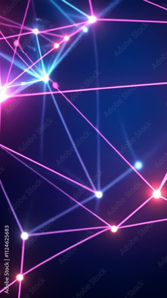 Poster interconnected glow: a mesmerizing abstract background, featuring a vibrant network of glowing lines