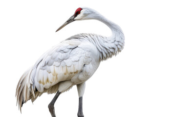Fototapeta premium Hyperrealistic Image of an Isolated Siberian Crane on a Pure White Background for Nature and Wildlife Projects