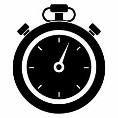 Black Silhouette Stopwatch Vector Design Illustration