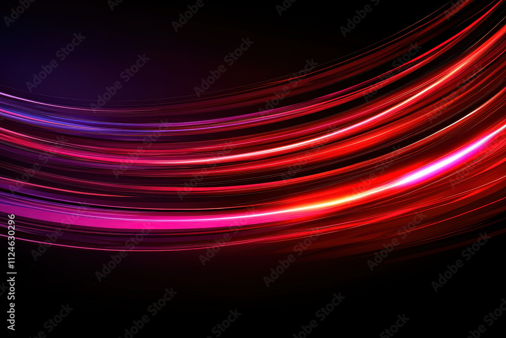 Poster vibrant abstract background with flowing red and purple light streaks, creating dynamic and energeti