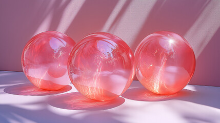 Pink balls on a pink background