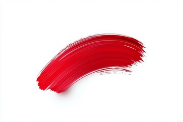 A red brush stroke on a white background