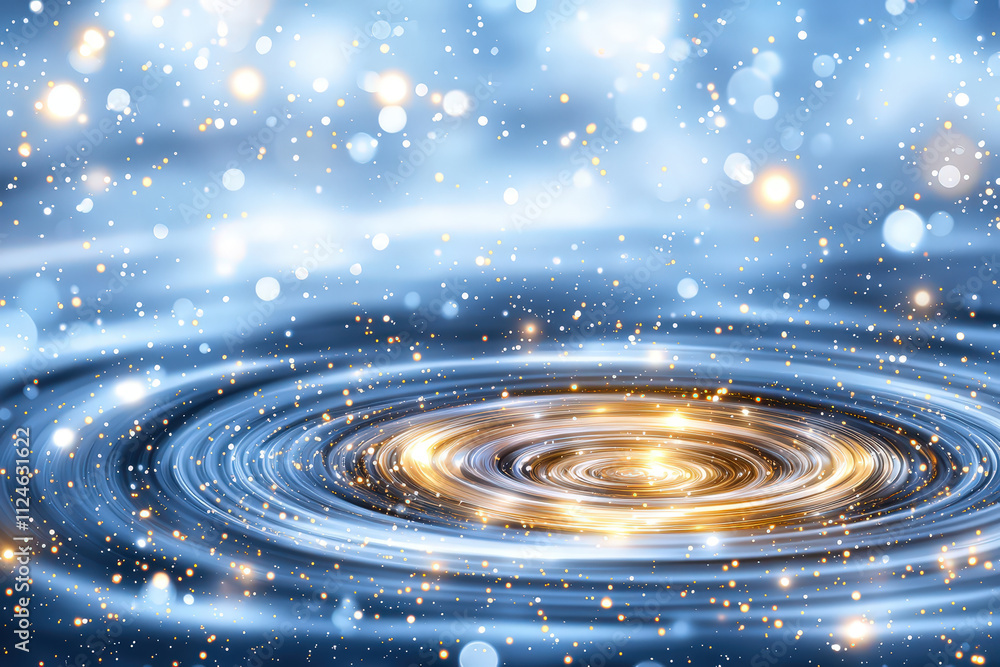 Poster mesmerizing digital abstract background featuring swirling patterns and shimmering lights. blue tone