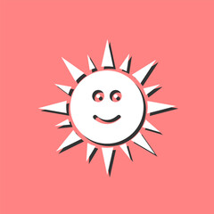 Sun with Face Vector Icon