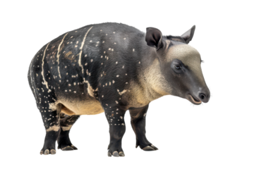 Captivating Hyperrealistic Front View of a Tapir Showcasing Its Unique Short Trunk for Educational and Artistic Use