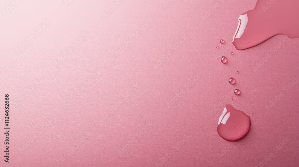 Leinwandbilder a solitary droplet of water rests on a smooth, glossy pink surface, showcasing a subtle gradient. th