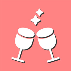Wine Glasses Vector Icon