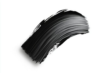 A black brush stroke on a white background