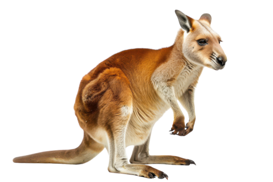 Stunning Hyperrealistic Tree with Kangaroo Isolated on Pure White Background for Creative Projects