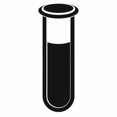 Black Silhouette Test Tube Vector Illustration Design