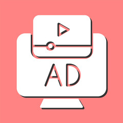 Video Ad Vector Icon