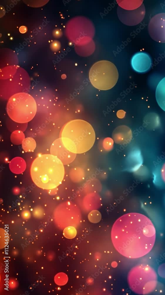 Aufkleber vibrant bokeh lights: abstract background of colorful glowing circles and bokeh effect, perfect for 