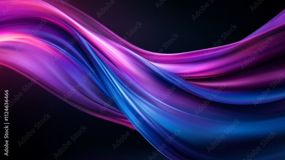 Aufkleber dynamic digital particles swirl and glow in shades of blue and purple, forming abstract shapes again