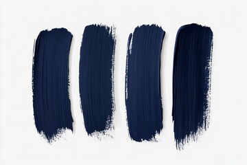 Fototapeta premium Four different shades of blue paint, each with a different brushstroke