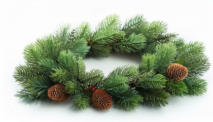 Christmas wreath christmas plant fir on isolated white background
