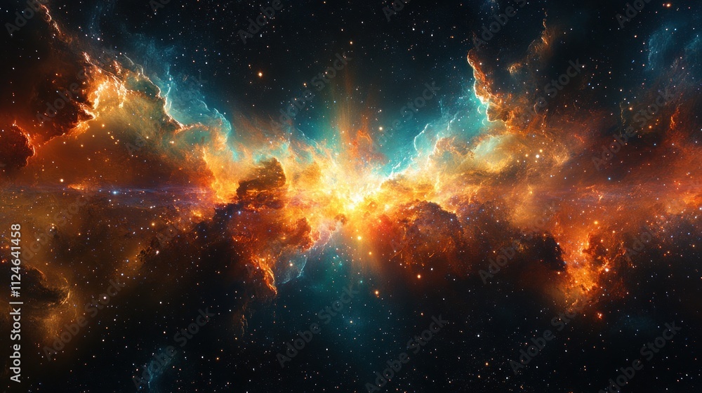 Poster hyperspace warp explosion cosmic light speed abstract background