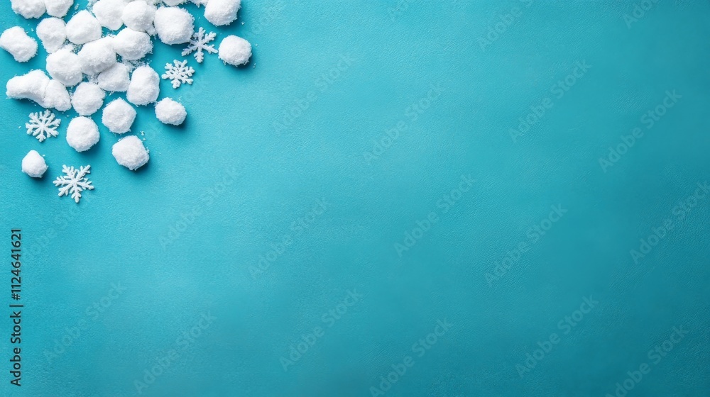 Poster A collection of delicate snowflakes interspersed among soft frosty elements creates a beautiful winter border against a calming blue backdrop