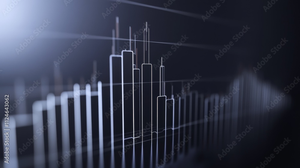 Aufkleber abstract financial chart with candlestick patterns and data analysis