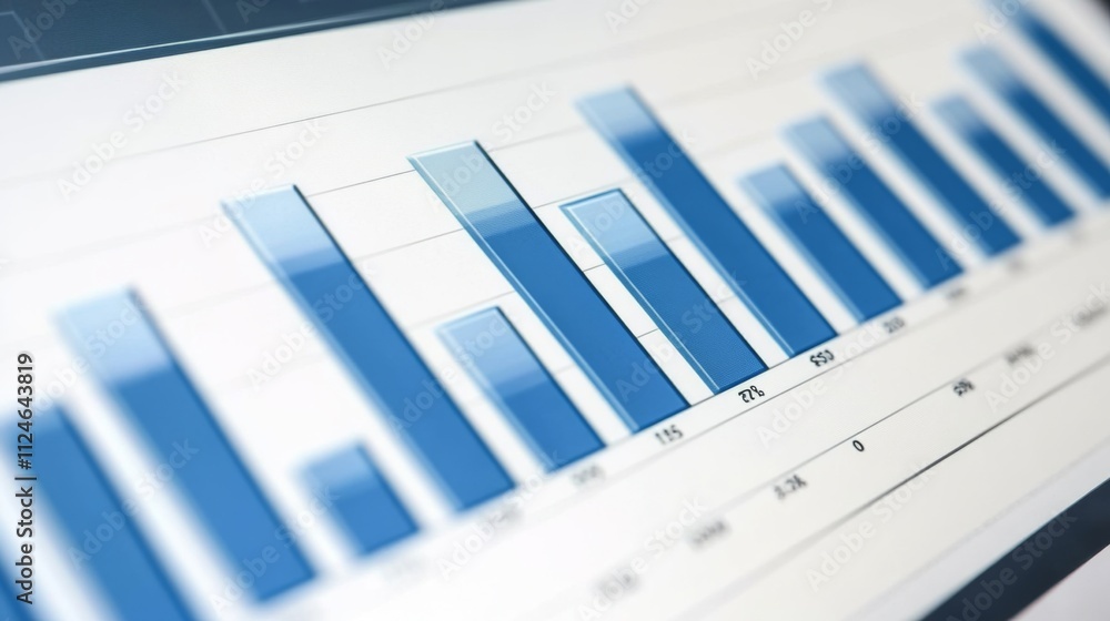 Poster detailed financial analytics chart with bar graph visualization