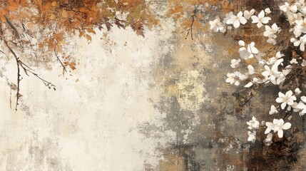 Enchanting Autumn Landscape with Blossoming Trees