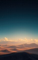 Golden Desert Sands Underneath a Starry Night Sky