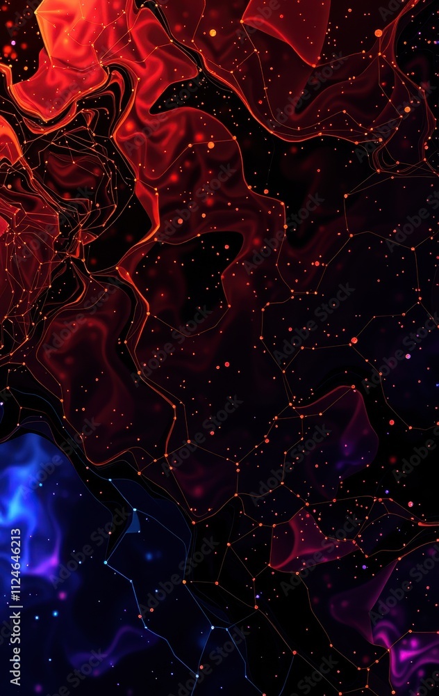 Canvas Prints abstract red and blue swirling nebula design