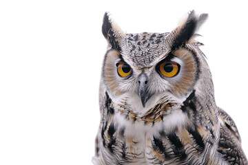 Stunning Realistic Owl on a White Background Perfect for Educational and Creative Projects