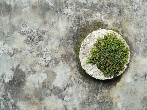 Top view of aprium on a soft stone surface, with space for text.