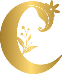 Golden Floral letter C