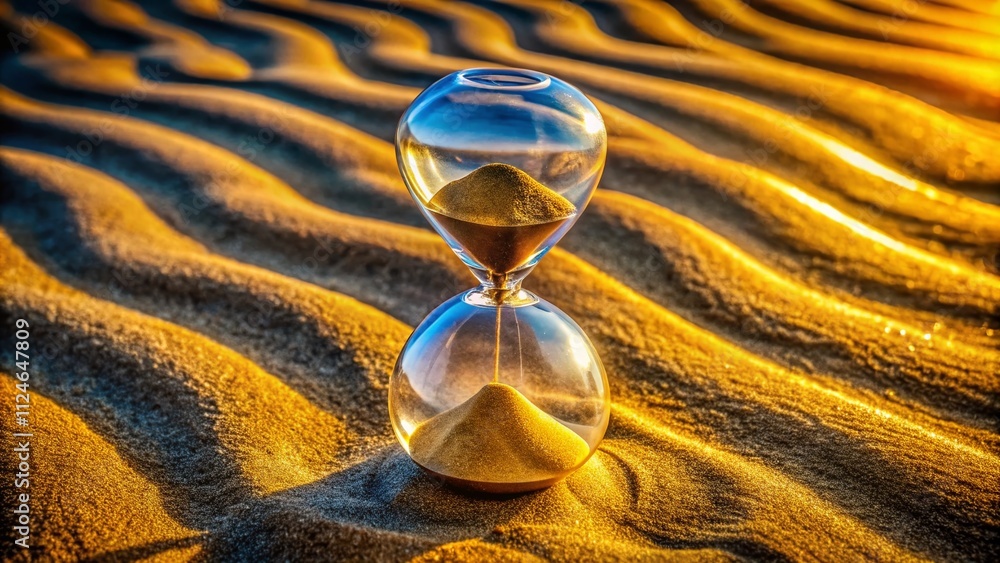 Aufkleber aerial view of an hourglass on a clear background capturing the essence of time management and preci