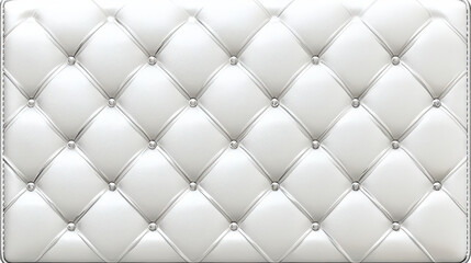 Fototapeta premium Luxurious white leather texture with diamond tufting and silver buttons, perfect for upholstery or interior design projects. This elegant material adds sophistication to any space