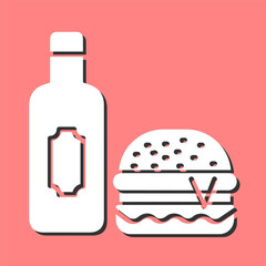 Wine and Food Pairing Vector Icon