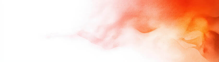 Fototapeta premium soft watercolor wash background with vibrant orange hues blending into white, creating serene and artistic atmosphere. Ideal for creative projects and designs