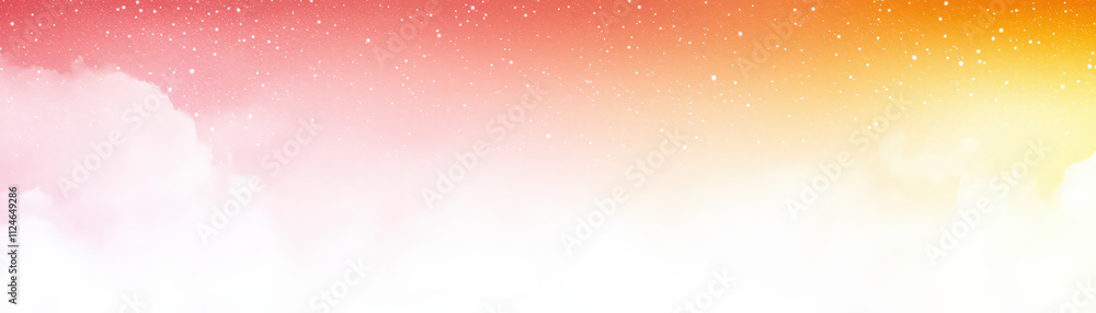 Poster soothing digital abstract background with gradient of pink and orange hues, featuring soft clouds an