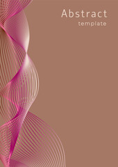Abstract background in trendy color 2025 "Mocha Mousse". Wavy lines.