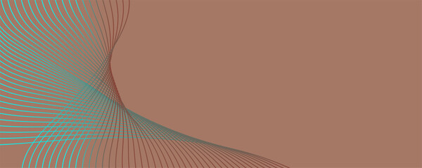 Abstract background in trendy color 2025 "Mocha Mousse". Wavy lines.