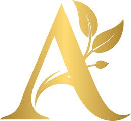 Golden Floral letter A