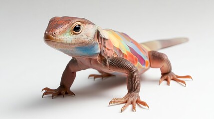 Naklejka premium A lizard with scales that change color dynamically, mimicking its surroundings