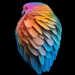 Obraz premium A parrot s feathers visualized as colorful, holographic light beams