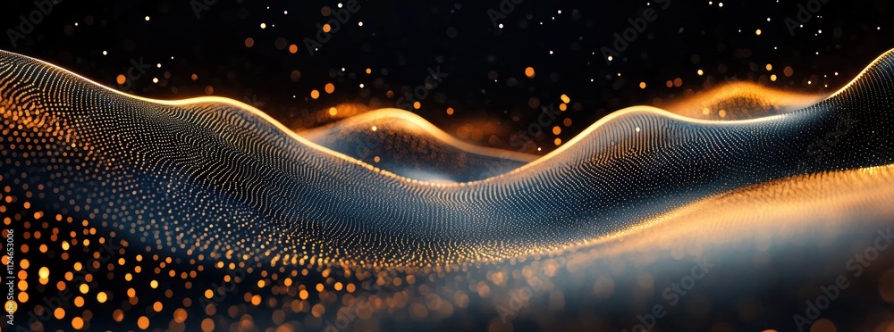 Aufkleber futuristic digital background for ai technology and data transmission with cosmic wave effect and gl
