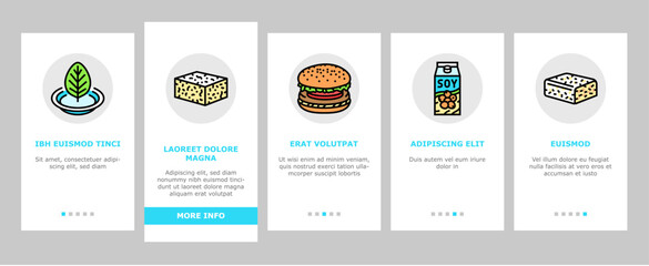 vegan food fresh organic onboarding mobile vector vegetarian healthy, green fruit, diet nutrition, bio market, meal leaf vegetable vegan food fresh organic illustrations