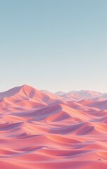 Naklejka premium Pink Desert Dunes Under a Pale Sky