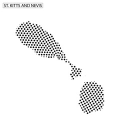 Map outline of St Kitts and Nevis with grid pattern and watermark background