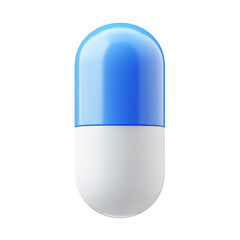 3D Cartoon-Style Pill Capsule Icon on Minimal White Background