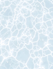 Obraz premium Fresh water background. Neutral white pattern with cleat rippled water texture and splashes. Top view, for color overlay, smooth light