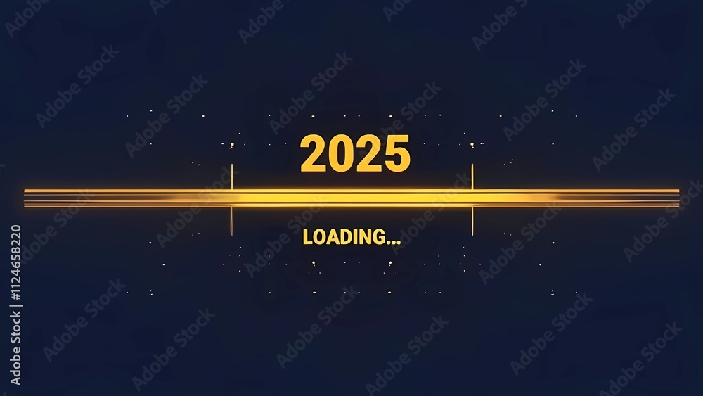 Poster elegant wallpaper displaying gold numbers loading for 2025, representing the transition into a new y