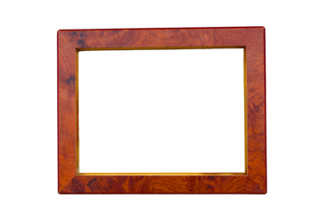 Realistic old wooden picture frame isolated on transparent background. Blank brown gallery, Border. photo frame design elements. PNG, Cut out

