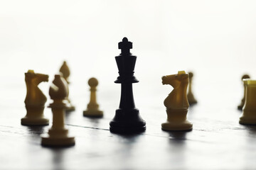 chess board game for ideas and competition and strategy, business success concept